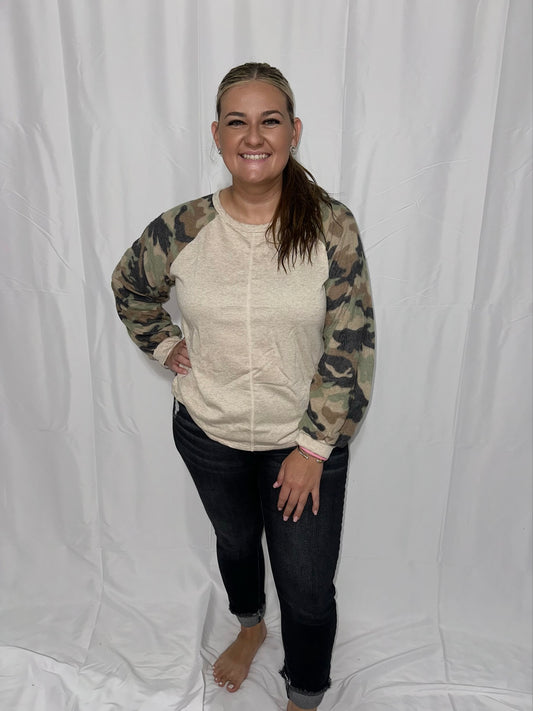 Tan and Camo Long-sleeve