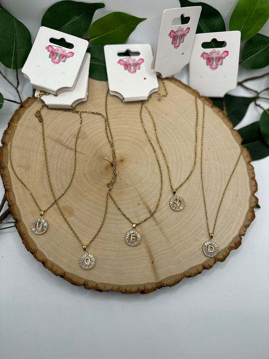 Rhinestone Letter Necklaces